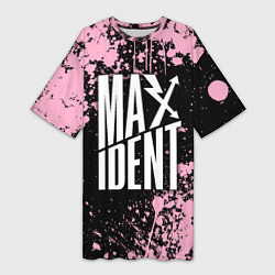 Женская длинная футболка Stray kids - pink maxident