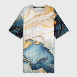 Женская длинная футболка Мраморная абстракция