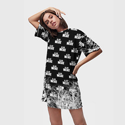 Футболка женская длинная Алан Вейк узор, цвет: 3D-принт — фото 2