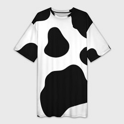 Женская длинная футболка Принт - пятна коровы
