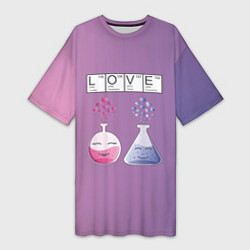Женская длинная футболка Химия Любви