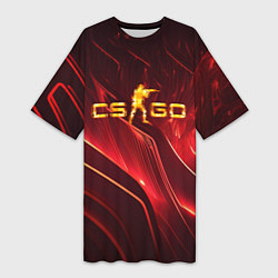 Женская длинная футболка CS GO fire logo