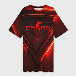 Женская длинная футболка CS GO red light