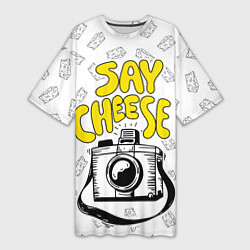 Женская длинная футболка Say cheese