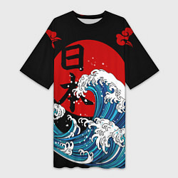 Женская длинная футболка Japan sea