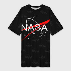 Женская длинная футболка Nasa dark metter