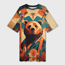 Женская длинная футболка Гордый медведь