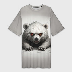 Женская длинная футболка Агрессивный медвежонок