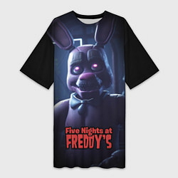 Футболка женская длинная Five Nights at Freddys Bonnie, цвет: 3D-принт