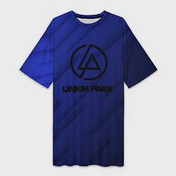 Женская длинная футболка Linkin park лого градиент