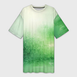 Женская длинная футболка Травяные пиксели