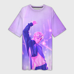 Женская длинная футболка Хёнджин на концерте - Стрей Кидс