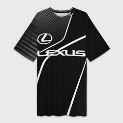 Женская длинная футболка Lexus - white line