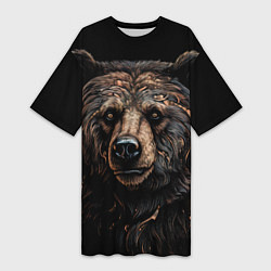 Женская длинная футболка Медведь крупный