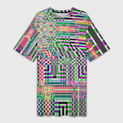 Женская длинная футболка Геометрическая абстракция ультра