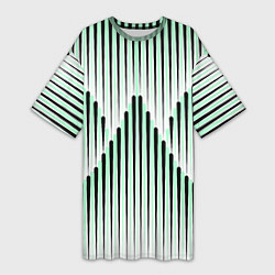 Женская длинная футболка Зеленый геометрический круглый узор