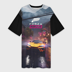 Футболка женская длинная Forza horizon racing, цвет: 3D-принт