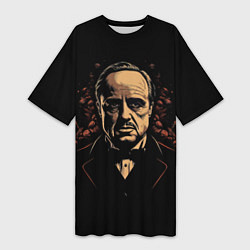 Футболка женская длинная Дон Вито Корлеоне, цвет: 3D-принт