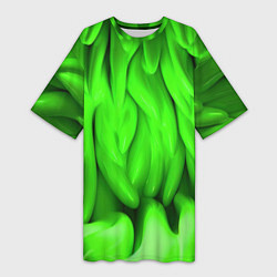 Женская длинная футболка Зеленая абстрактная текстура