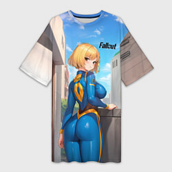 Женская длинная футболка Fallout game girl