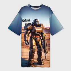 Женская длинная футболка Robot Fallout
