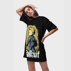 Футболка женская длинная Fallout boy, цвет: 3D-принт — фото 2