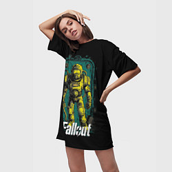 Футболка женская длинная Fallout poster style, цвет: 3D-принт — фото 2