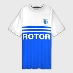 Женская длинная футболка ФК Ротор - синии линии