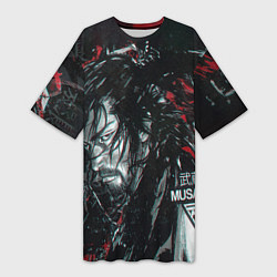 Футболка женская длинная Vagabond Мусаси Миямото, цвет: 3D-принт