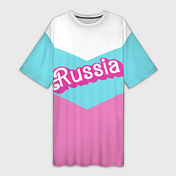 Женская длинная футболка Russia - barbie style