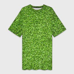 Женская длинная футболка Зелёный газон