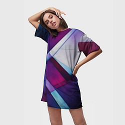 Футболка женская длинная Геометрическая абстракция - нейросеть, цвет: 3D-принт — фото 2