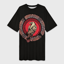 Женская длинная футболка Тату скандинавский орел - кельтская плетенка
