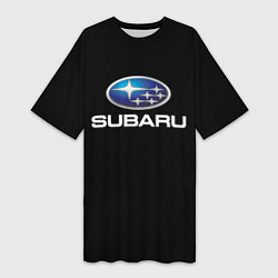 Женская длинная футболка Subaru sport auto car