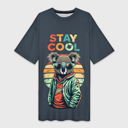 Женская длинная футболка Оставайся спокойным