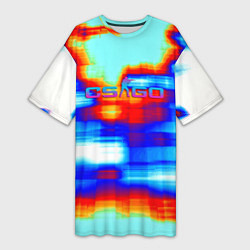 Женская длинная футболка Cs go gradient skin