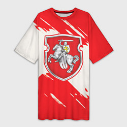 Женская длинная футболка Belarus герб краски