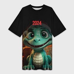 Женская длинная футболка 2024 новый год дракона