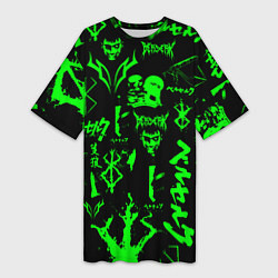 Футболка женская длинная Berserk neon green, цвет: 3D-принт