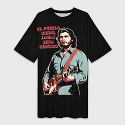 Женская длинная футболка Че Гевара с гитарой