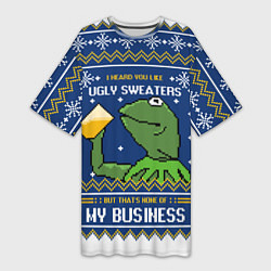 Футболка женская длинная I heard you like ugly sweaters, цвет: 3D-принт