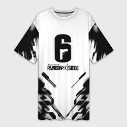 Женская длинная футболка Rainbox Six geometry black