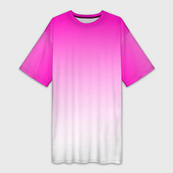 Женская длинная футболка Розово-белый градиент