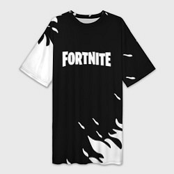 Футболка женская длинная Fortnite fire flame, цвет: 3D-принт