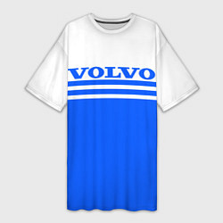 Женская длинная футболка Вольво - две синии полосы