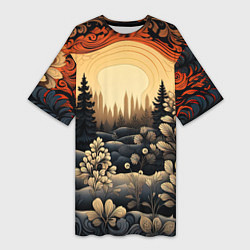 Женская длинная футболка Волшебные орнаменты