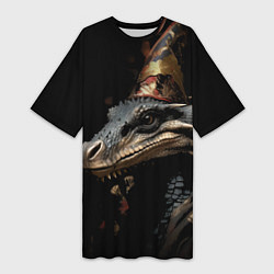 Футболка женская длинная Хранитель нового года, цвет: 3D-принт