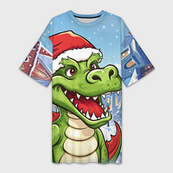 Футболка женская длинная Малыш дракончик, цвет: 3D-принт