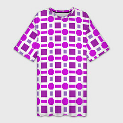 Женская длинная футболка Фиолетовые кирпичики и белые полосы