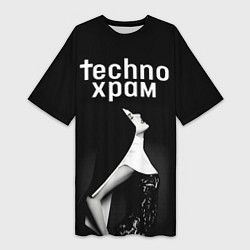 Женская длинная футболка Techno храм вожделение